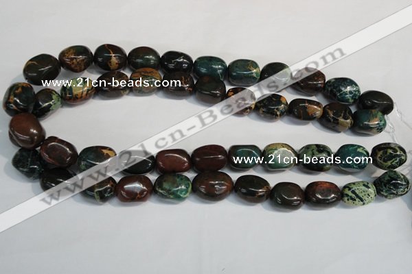 CDS258 15.5 inches 12*17mm nuggets dyed serpentine jasper beads