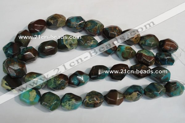 CDS260 15.5 inches 18*23mm faceted nuggets dyed serpentine jasper beads