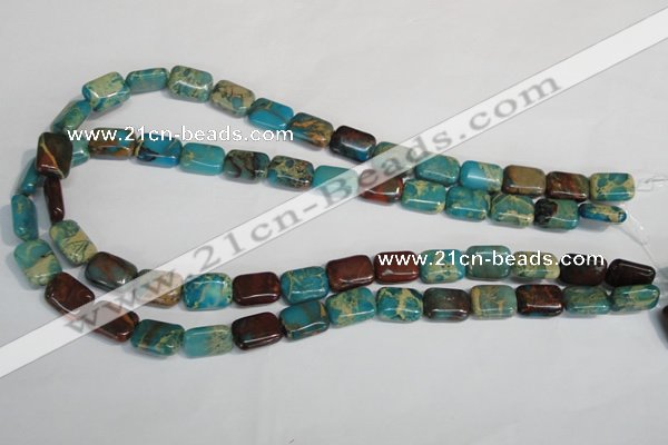 CDS264 15.5 inches 10*14mm rectangle dyed serpentine jasper beads