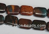 CDS265 15.5 inches 12*16mm rectangle dyed serpentine jasper beads