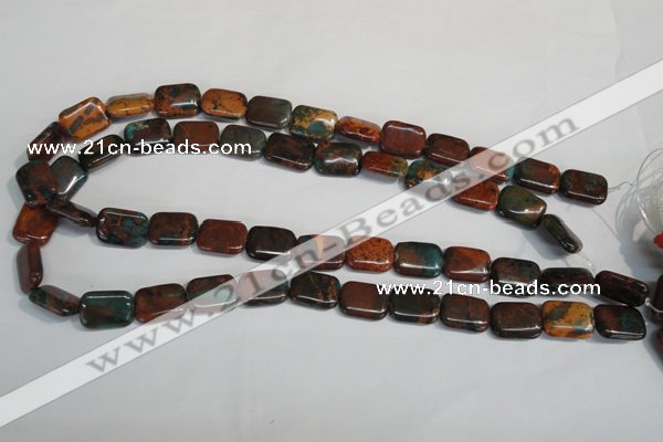 CDS265 15.5 inches 12*16mm rectangle dyed serpentine jasper beads