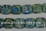 CDS270 15.5 inches 12*12mm square dyed serpentine jasper beads