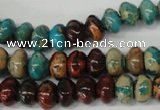 CDS30 15.5 inches 6*10mm rondelle dyed serpentine jasper beads