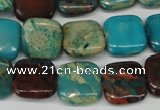 CDS39 15.5 inches 14*14mm square dyed serpentine jasper beads