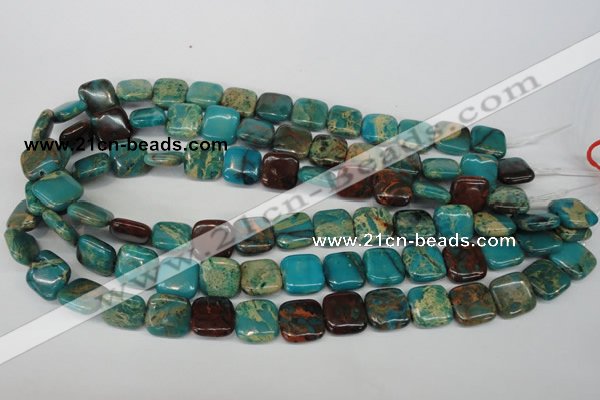 CDS39 15.5 inches 14*14mm square dyed serpentine jasper beads