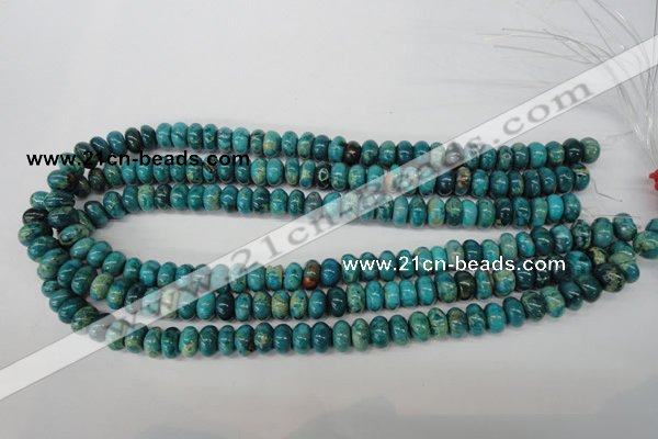 CDS45 15.5 inches 6*10mm rondelle dyed serpentine jasper beads