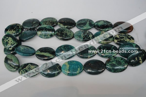 CDS50 15.5 inches 22*30mm oval dyed serpentine jasper beads