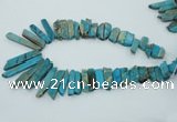 CDS500 Top drilled 8*20mm - 10*55mm sticks serpentine jasper beads