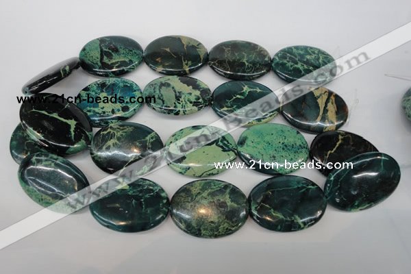 CDS51 15.5 inches 30*40mm oval dyed serpentine jasper beads