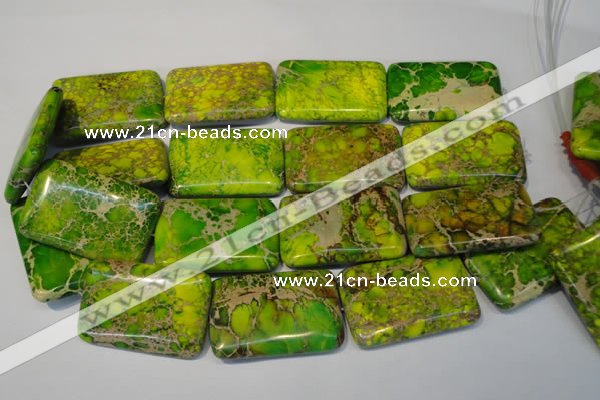 CDT130 15.5 inches 30*45mm rectangle dyed aqua terra jasper beads