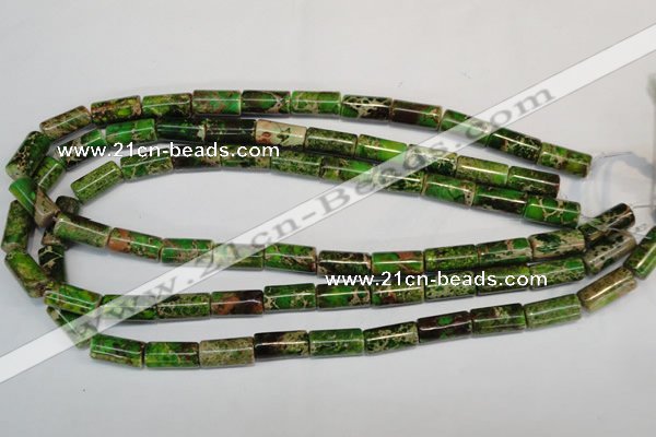 CDT141 15.5 inches 8*17mm tube dyed aqua terra jasper beads