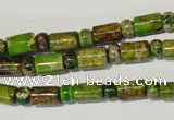 CDT142 15.5 inches 3*6mm rondelle & 6*9mm tube dyed aqua terra jasper beads