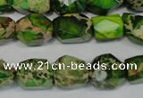 CDT155 15.5 inches 10*12mm faceted nugget dyed aqua terra jasper beads