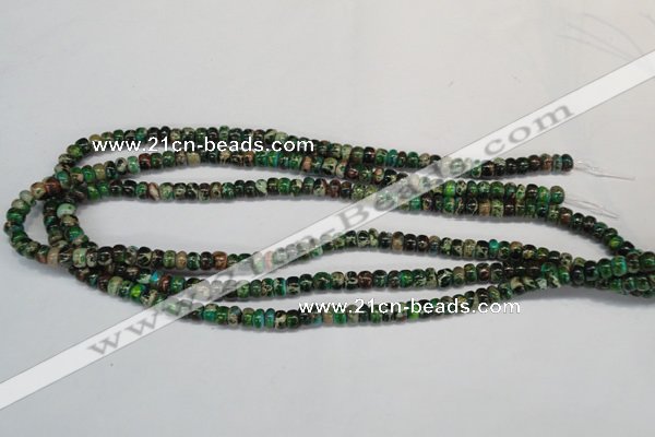 CDT159 15.5 inches 4*6mm rondelle dyed aqua terra jasper beads