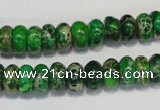 CDT161 15.5 inches 6*10mm rondelle dyed aqua terra jasper beads