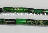 CDT166 15.5 inches 6*12mm tube dyed aqua terra jasper beads