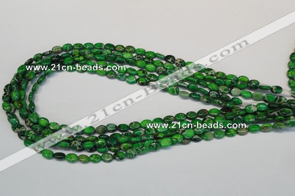 CDT178 15.5 inches 6*8mm oval dyed aqua terra jasper beads