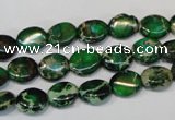 CDT179 15.5 inches 8*10mm oval dyed aqua terra jasper beads