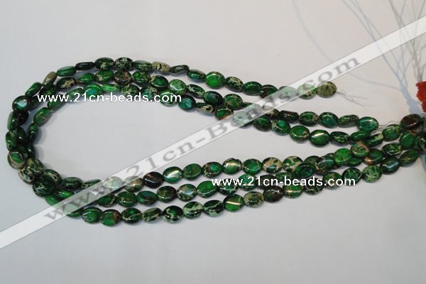 CDT179 15.5 inches 8*10mm oval dyed aqua terra jasper beads