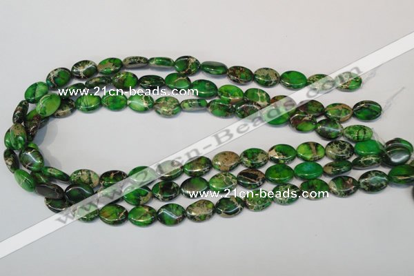 CDT180 15.5 inches 10*14mm oval dyed aqua terra jasper beads