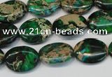 CDT181 15.5 inches 12*16mm oval dyed aqua terra jasper beads