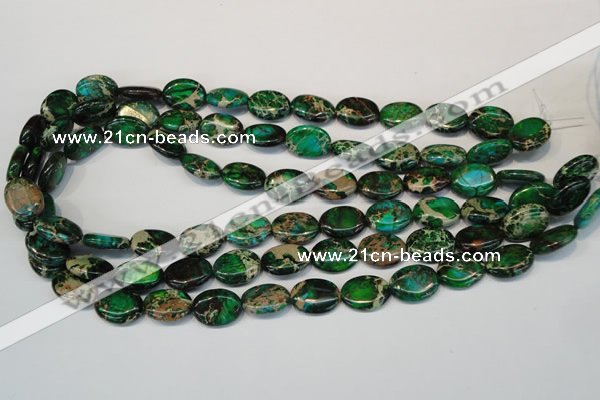 CDT181 15.5 inches 12*16mm oval dyed aqua terra jasper beads