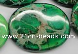 CDT188 15.5 inches 30*40mm oval dyed aqua terra jasper beads