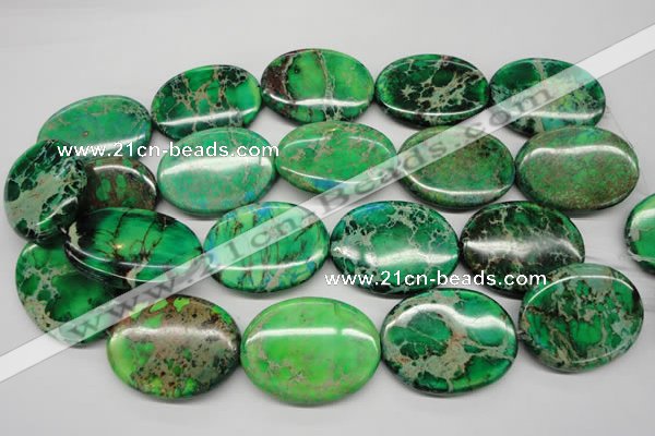 CDT188 15.5 inches 30*40mm oval dyed aqua terra jasper beads