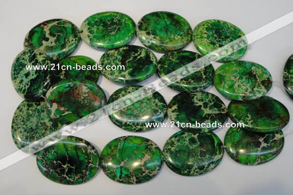 CDT189 15.5 inches 35*45mm oval dyed aqua terra jasper beads