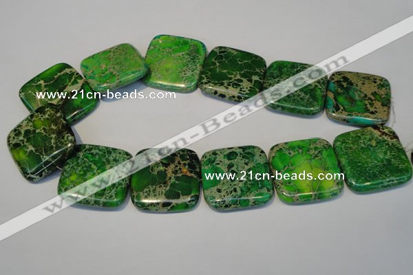 CDT196 15.5 inches 34*34mm square dyed aqua terra jasper beads