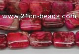 CDT20 15.5 inches 12*16mm rectangle dyed aqua terra jasper beads