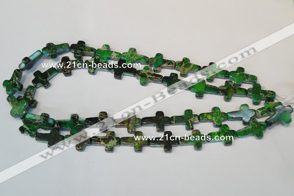 CDT209 15.5 inches 15*20mm cross dyed aqua terra jasper beads