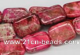 CDT21 15.5 inches 13*18mm rectangle dyed aqua terra jasper beads