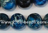 CDT222 15.5 inches 20mm round dyed aqua terra jasper beads