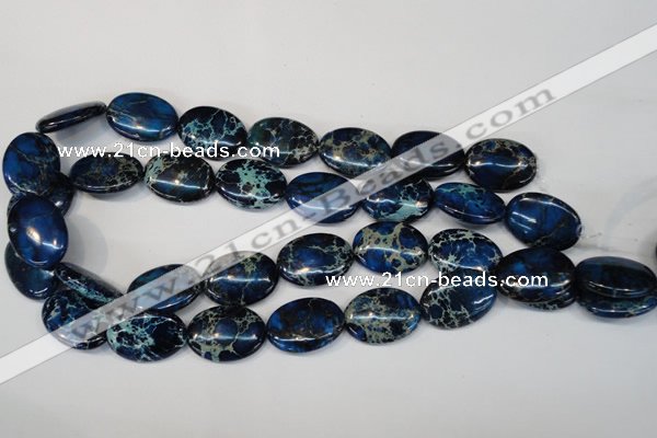 CDT236 15.5 inches 18*25mm oval dyed aqua terra jasper beads