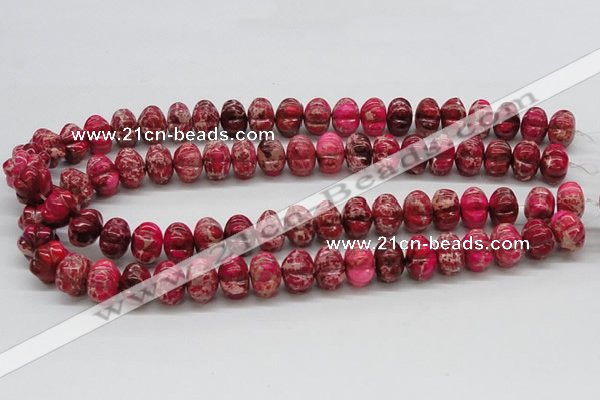 CDT24 15.5 inches 10*14mm pumpkin dyed aqua terra jasper beads