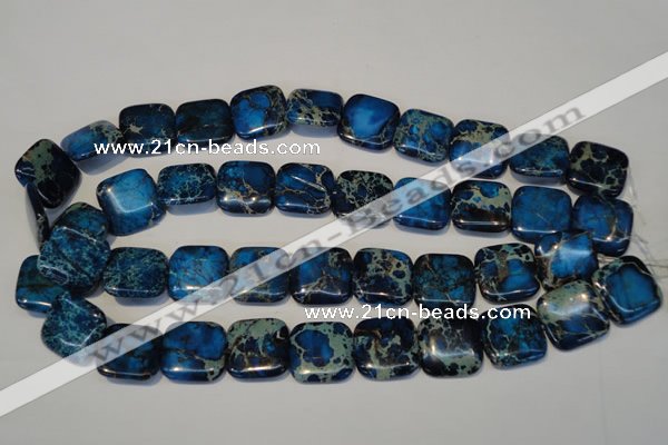 CDT241 15.5 inches 20*20mm square dyed aqua terra jasper beads