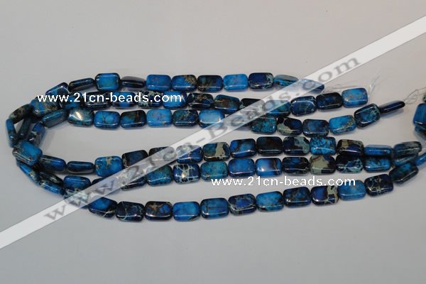 CDT244 15.5 inches 10*14mm rectangle dyed aqua terra jasper beads