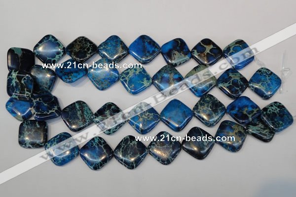 CDT252 15.5 inches 20*20mm diamond dyed aqua terra jasper beads