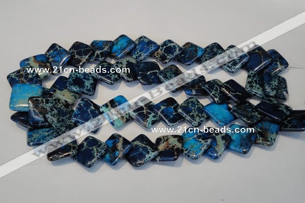 CDT258 15.5 inches 20*20mm diamond dyed aqua terra jasper beads