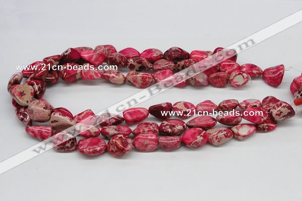 CDT26 15.5 inches 10*20mm nuggets dyed aqua terra jasper beads