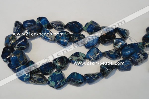 CDT262 15.5 inches 18*20mm nugget dyed aqua terra jasper beads