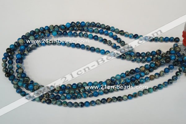 CDT265 15.5 inches 6mm round dyed aqua terra jasper beads