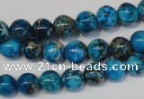 CDT266 15.5 inches 8mm round dyed aqua terra jasper beads