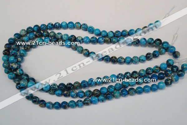 CDT266 15.5 inches 8mm round dyed aqua terra jasper beads