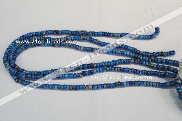 CDT273 15.5 inches 3*6mm rondelle dyed aqua terra jasper beads