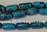 CDT285 15.5 inches 8*16mm column dyed aqua terra jasper beads