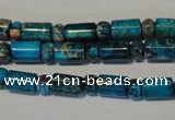 CDT288 15.5 inches 3*6mm rondelle & 6*9mm tube dyed aqua terra jasper beads