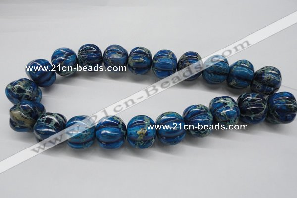 CDT297 15.5 inches 19*23mm pumpkin dyed aqua terra jasper beads