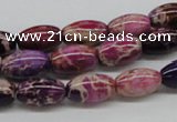 CDT30 15.5 inches 8*12mm rice dyed aqua terra jasper beads